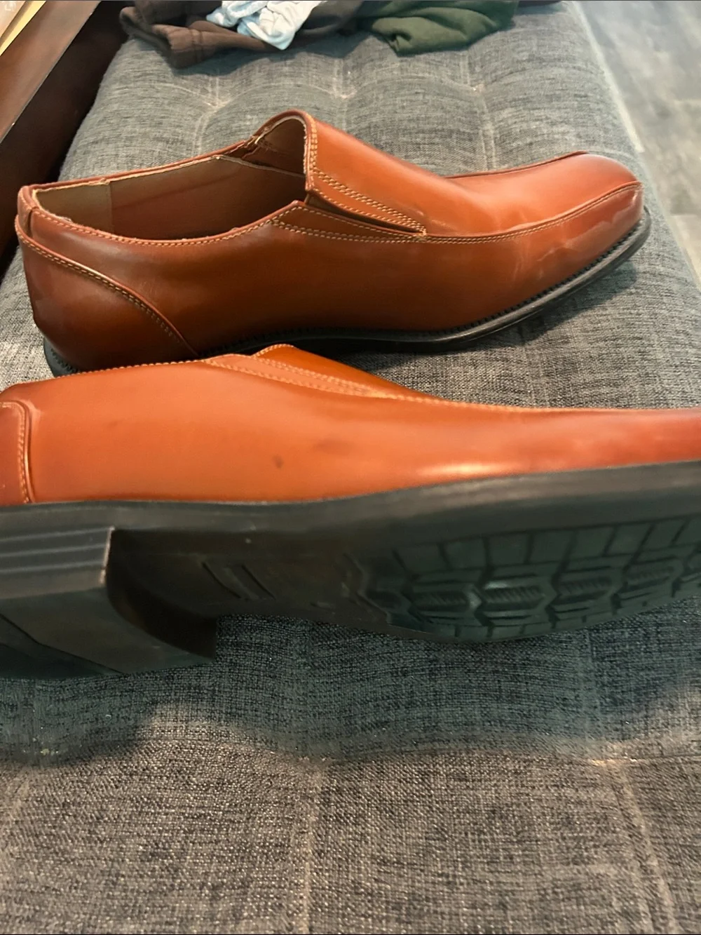 Bruno Marc Tan Leather Slip-On Loafers